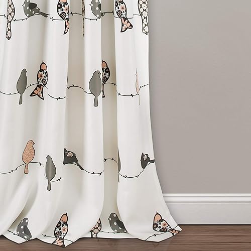 Miniatura 3 de Lush Decor Rowley Birds - Cortinas de pájaros para oscurecer la habitación, juego para sala, comedor, dormitorio (par), 52 pulgadas de ancho x 95