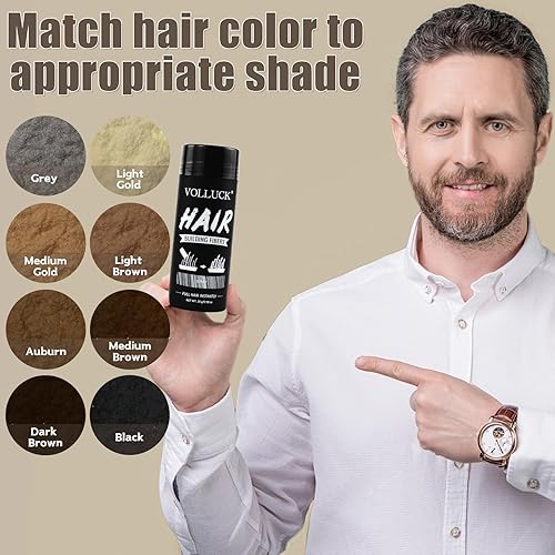 Miniatura 3 de Fibras capilares para adelgazamiento del cabello para mujeres y hombres, color de cabello para cobertura de cabello gris, pérdida de cabello más