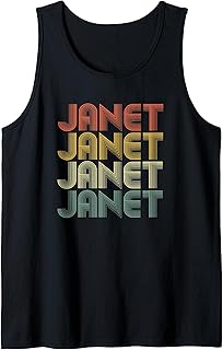 Janet Retro Personalized First Name 1970s Vintage Tank Top - Buy now