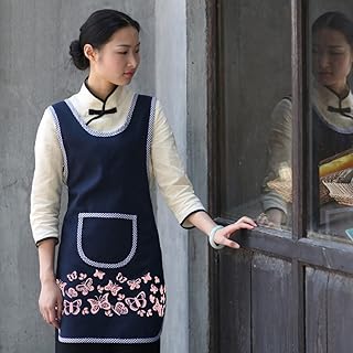 APRONS Fartuszek Home Adult Anti - Wear wodoszczelny i olejowy - odporny z długim rękawem - fartuch Kitchen Cotton (kolor: F)