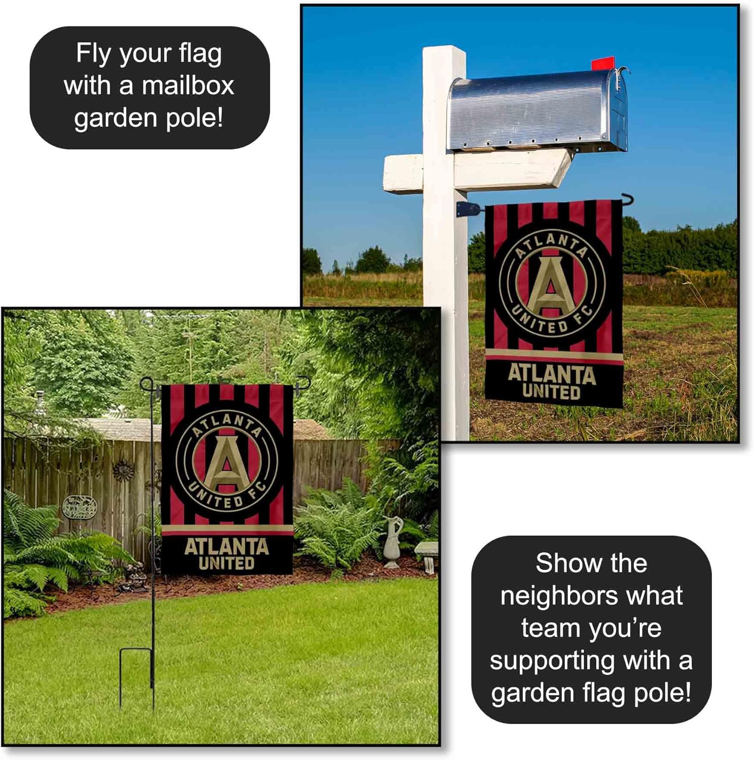 Atlanta United Football Club Field Stripe Double Sided Garden Flag - Image 4