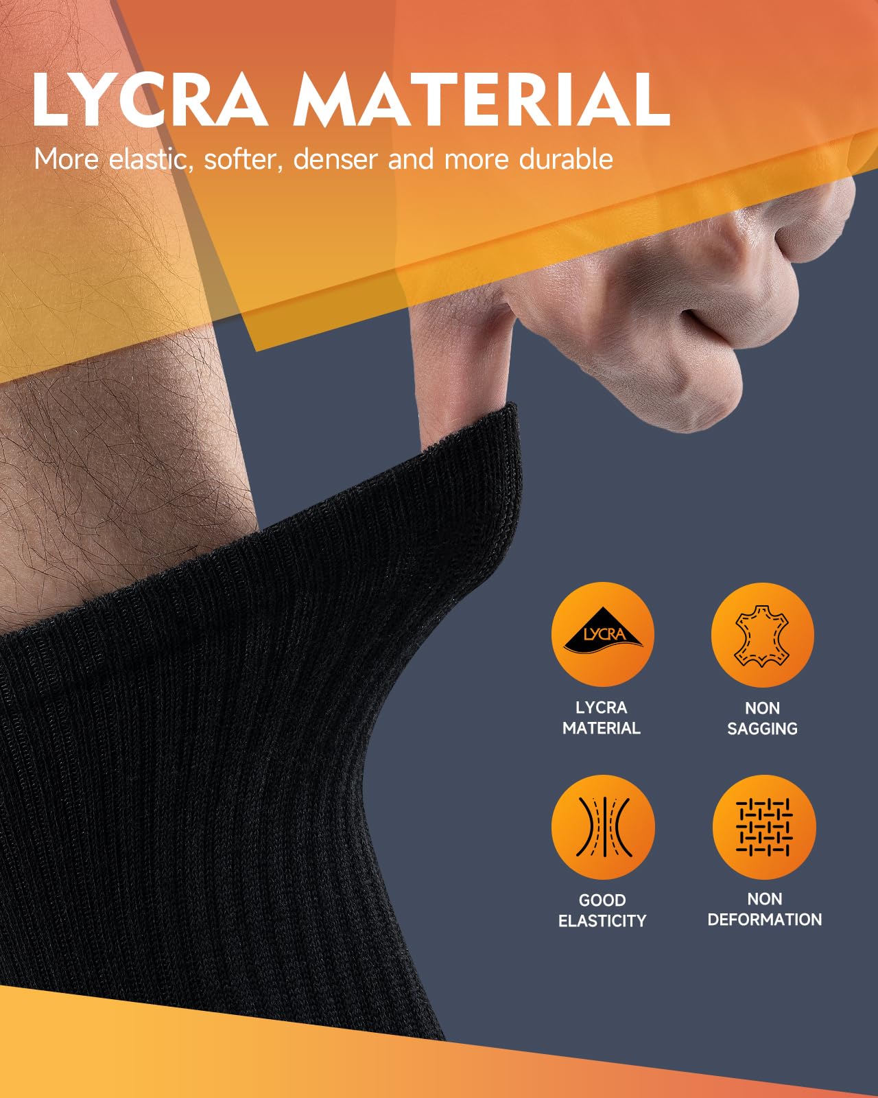 RUIXUE 6 Paia Calzini Uomo Calzini Sportivi Lunghi Calzini Donna Lavoro, Unisex Adulto Cotone Traspirante Calze, Antiscivolo Lunghe Calze 43-46 35-38 39-42 47-50