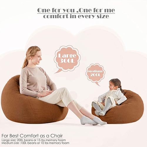 Miniatura 43 de Nobildonna - Funda para silla de puf (relleno sin relleno) de nido de pájaro para niños y adultos. Puf extra grande para almacenamiento de animales