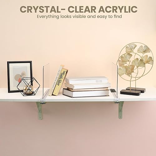 Miniatura 8 de Utopia Home Paquete de 8 separadores de estantes acrílicos para organización del armario, estante de armarios y separador de armario para