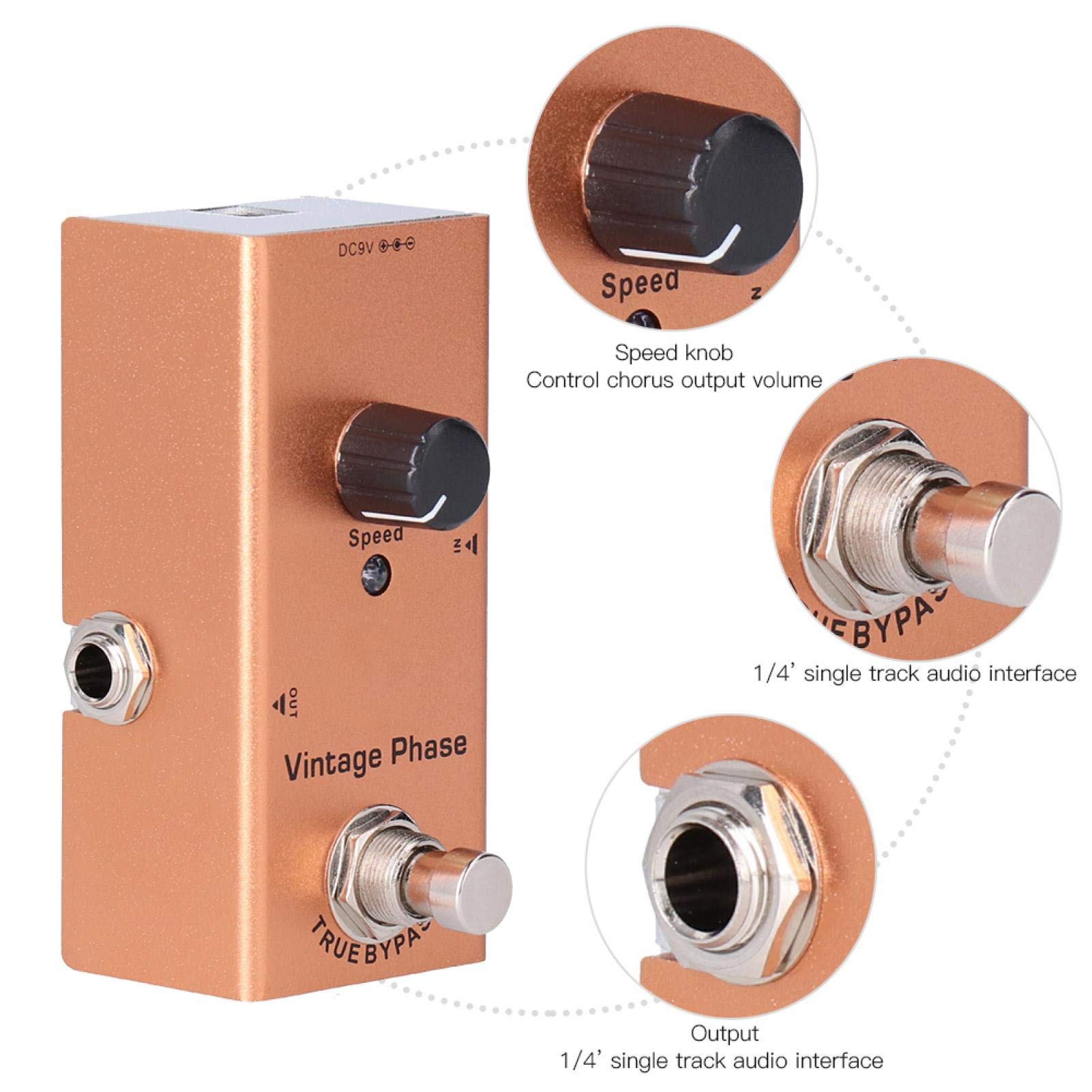 Pédale d'effet de guitare électrique, mini phase vintage, pédale d'effet de phase vintage, mini phaser unique, pour guitare accessoires d'instruments de musique Performance