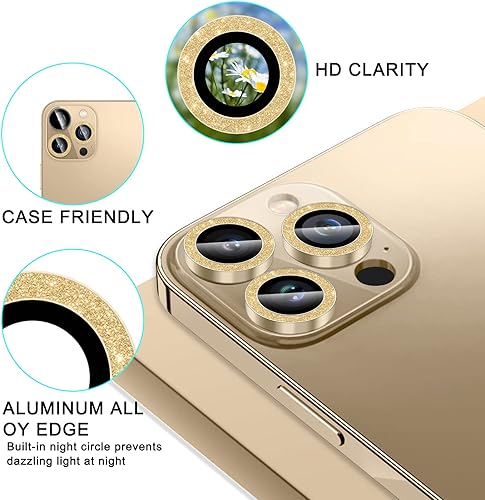 Miniatura 5 de WRJ Protector de lente de cámara para iPhone 14 Pro y iPhone 14 Pro Max, ultra transparente compatible con fundas borde de aluminio Funda de anillo