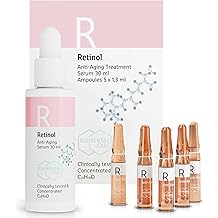 Retinol Serum High Dose 30 ml & Ampoules 5 x 1.3 ml - Retinol Serum High Dose - Reduces Wrinkles by 64% in 3 Months Skincare Booster Remove Dark Circles - Wrinkles Away Instant Effect Skin Care