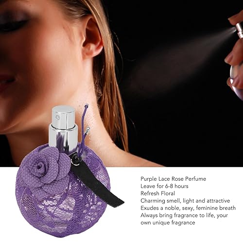 Miniatura 2 de Perfume para mujer, fragancia de larga duración, color morado, encaje rosa, perfume para viajes, fiestas, al aire libre, fragancia en aerosol