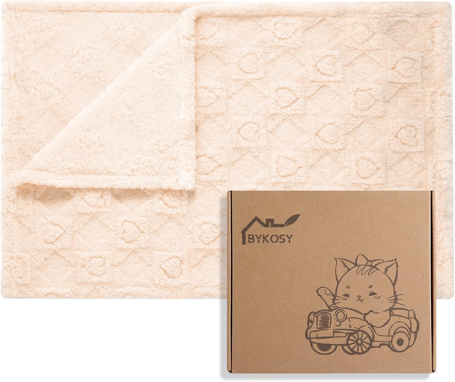 Ultra Soft Fleece Baby Blanket,Swaddle & Receiving Blankets for Newborn Infant, Lightweight Breathable Nursery Nap Blanket for Crib Stroller, for Boys & Girls Heart Checkered 30"x40" Beige Beige01