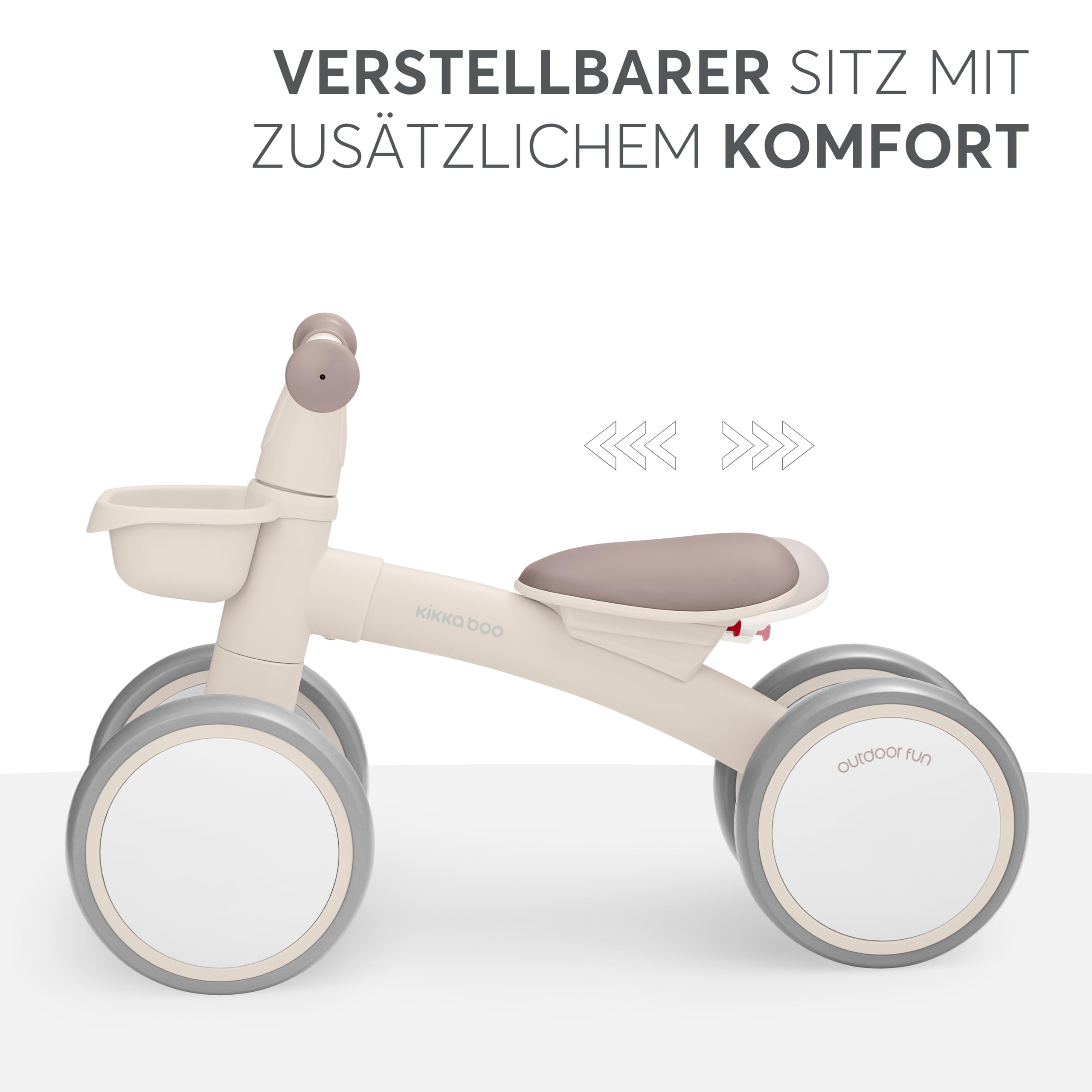 KikkaBoo ZIPI Fahrrad Ohne Pedale, Laufrad mit Korb, Einstellbar, Kinderspielzeug, Baby-Geschenk