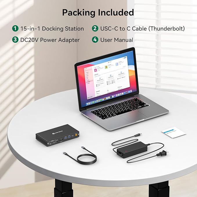 Docking Station DisplayLink 4 Monitores HDMI 4K@60Hz, PD 100W, USB 3.2 miniatura 7