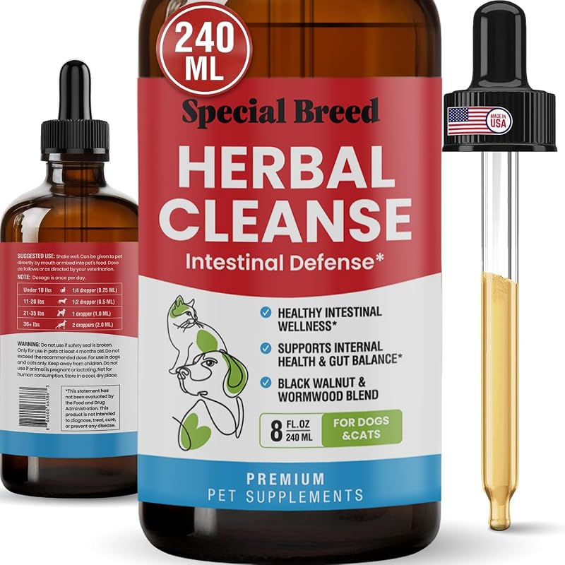 Suplemento fitoterápico líquido para cães e gatos com losna e nogueira-preta Special Breed – 240 mL