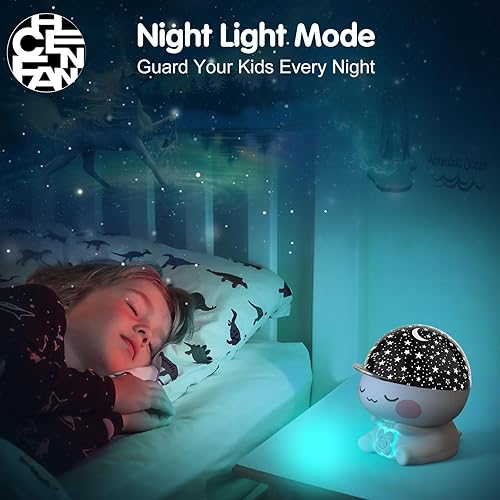Miniatura 2 de Proyector de estrellas para niños, proyector de luz de bebé con temporizador de rotación de 360, luces nocturnas para dormitorio, proyector de luz