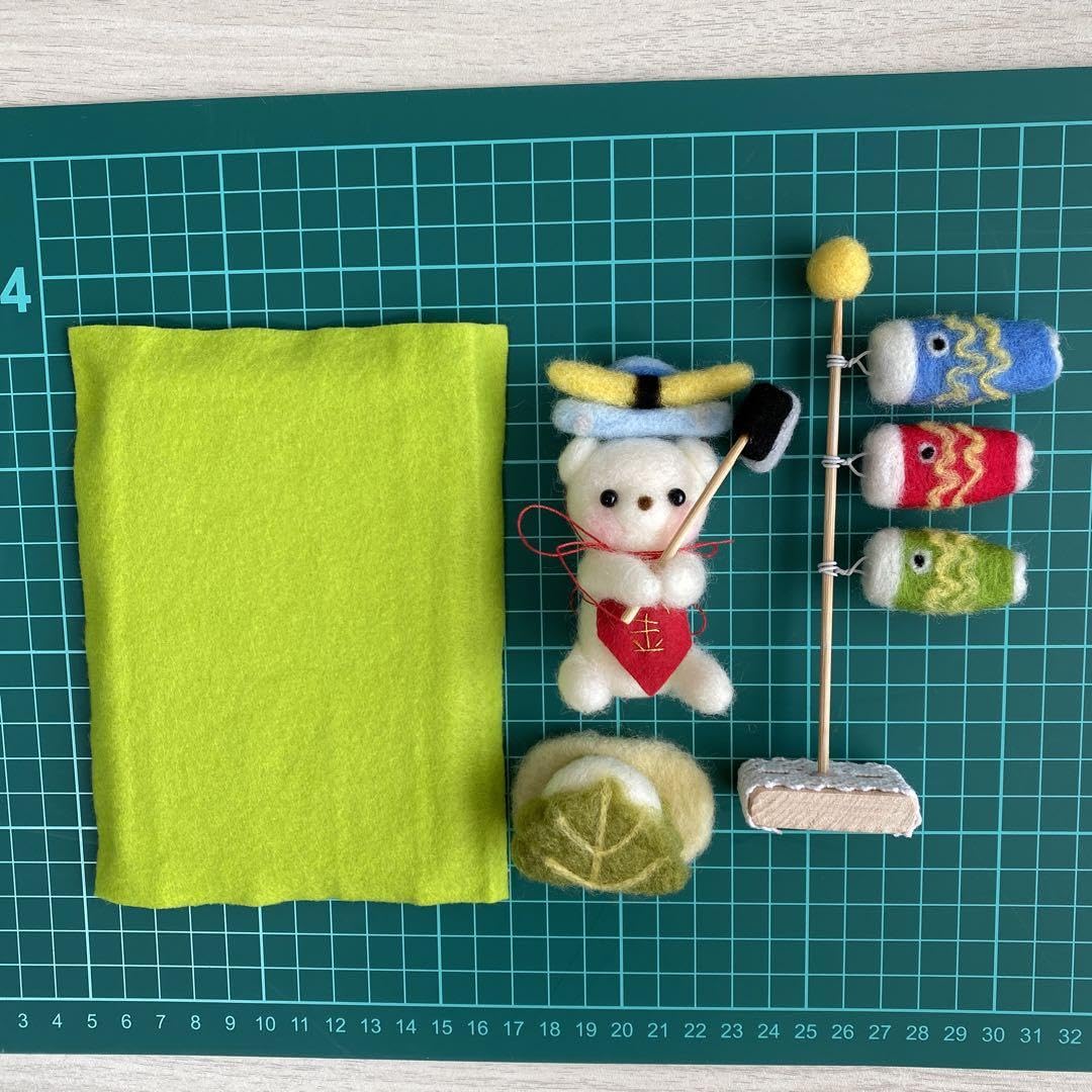 Amazon | 羊毛フェルト 端午の節句 五月人形 白くまちゃん 鯉のぼり