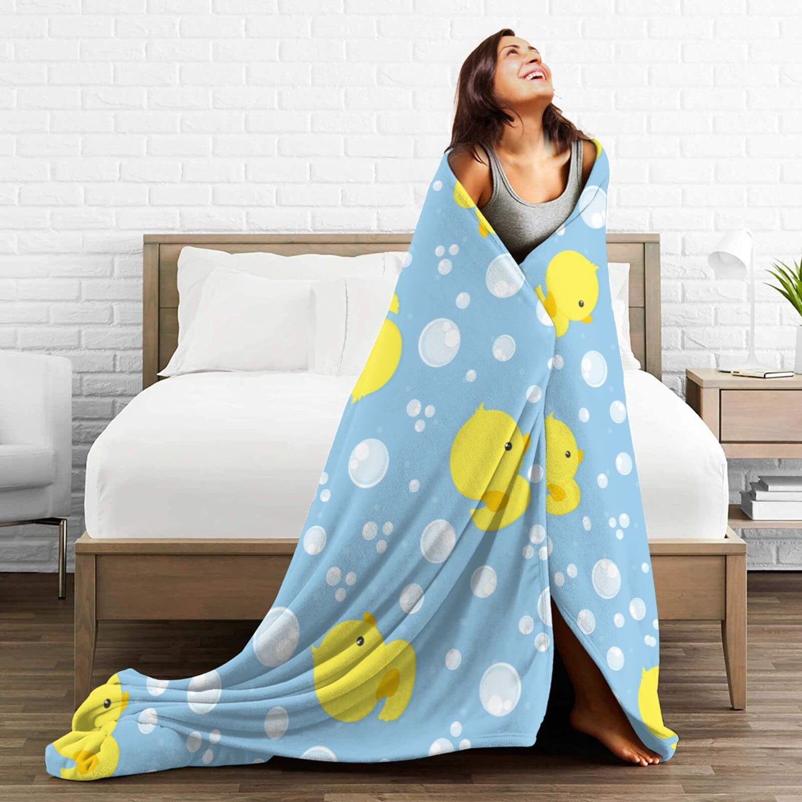 Cute Duck Fleece Blanket - Ultra Soft All Season Throw For Bed, Sofa, Car (60x50 Inch) - View #11