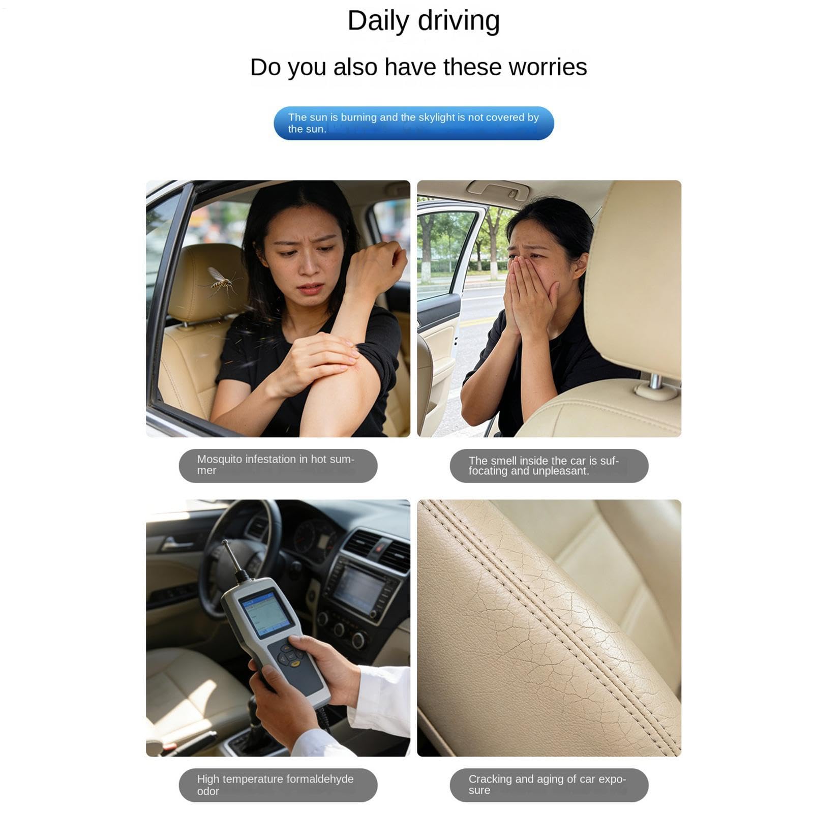 Magnetic Sunroof Mosquitö Net - Soft Edge Binding No Paint Damage, Car Window Screen Curtain, UV Blocking Mesh for Ventilation, Magnetic Adsorption Búg Shield for Camping Parking — view 4