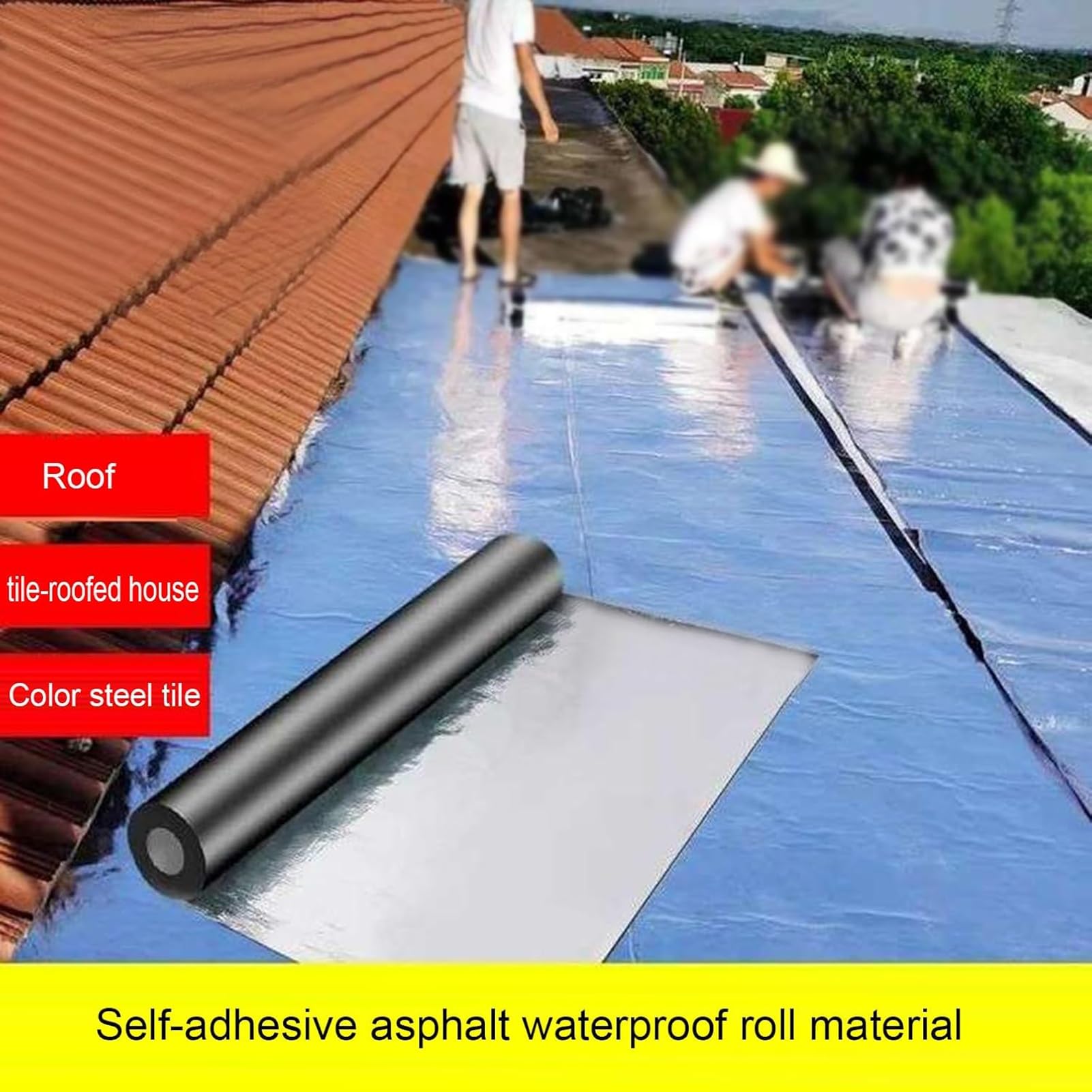 Genérico Cinta asfáltica autoadhesiva Impermeable de Alta Densidad de 10 m para reparación de Fugas en techos, Resistente a Altas temperaturas, Ideal para tuberías y Paredes, solución para sellar Gri