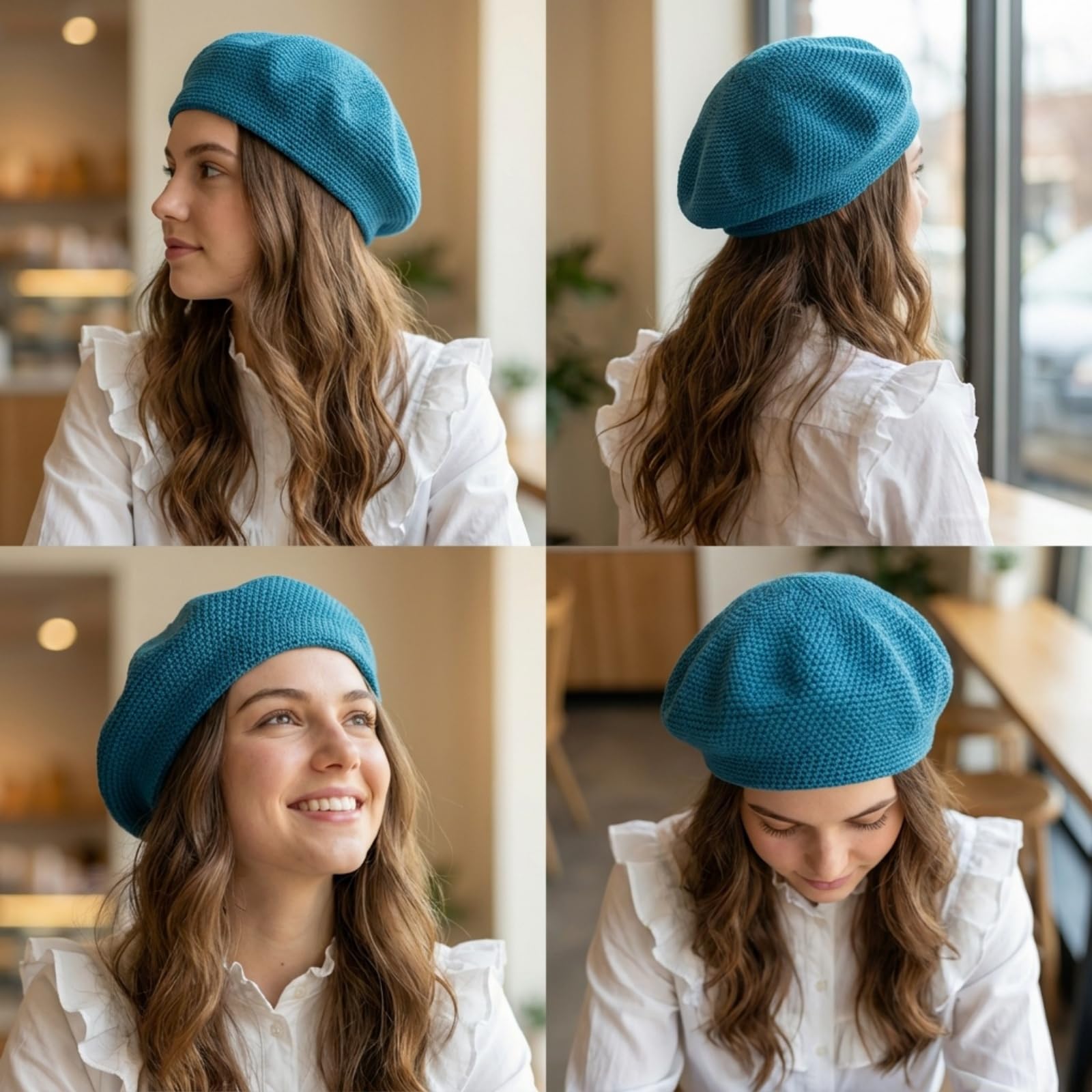 Mujer Primavera Verano Delgado Transpirable Boina Sombrero Artista Pintor Sombrero Boina Casual Gorro