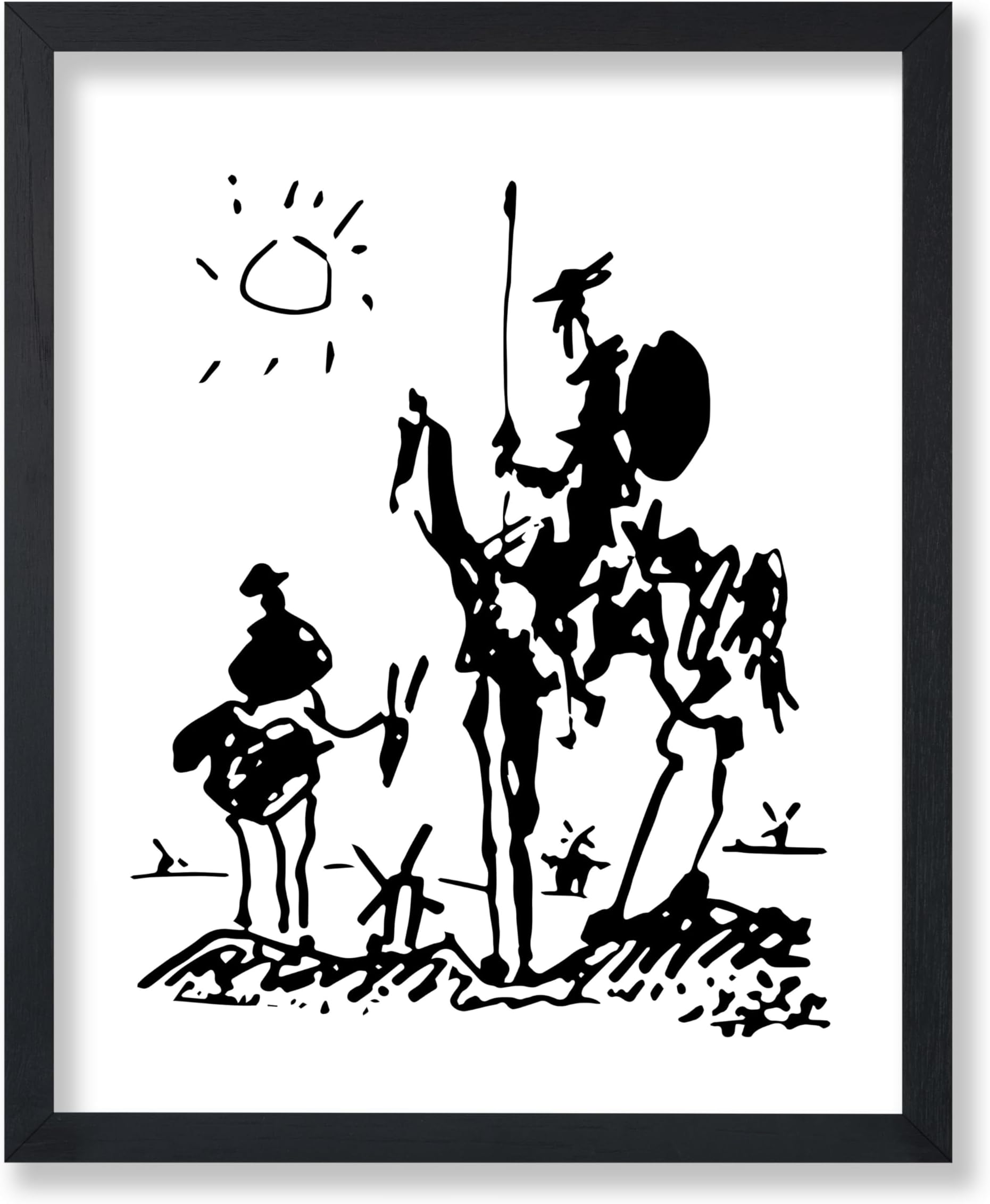 Vintage Poster - Retro Don Quixote Print - Sketch Wall Art - Abstract Art - Gift for Men & Women - Minimal Wall Decor for Living Room, Bedroom or Office - 8x10 UNFRAMED Wall Art