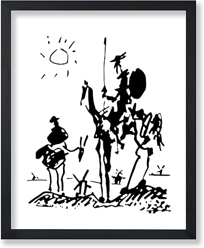 Poster Master Póster vintage, impresión retro de Don Quijote, arte de pared de boceto, arte abstracto, regalo para hombres y mujeres, decoración de