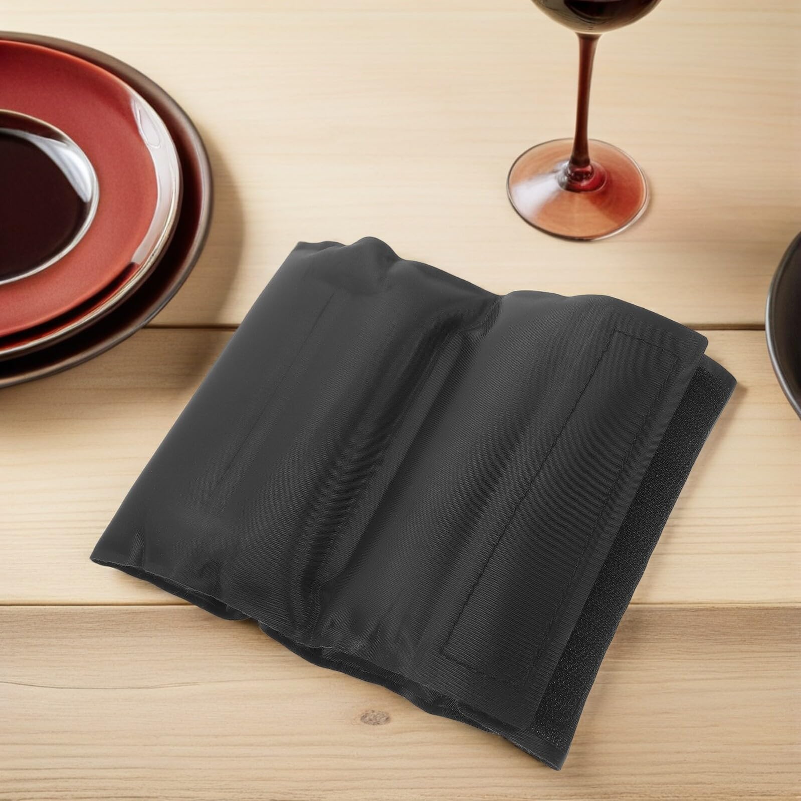 Housse Isotherme pour Bouteille de Vin 2 Pièces en Polyester Noir