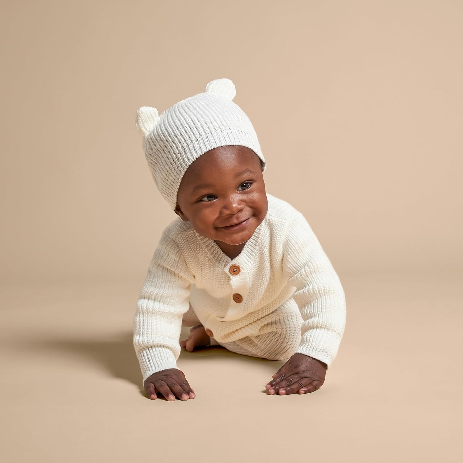 Modern Moments by Gerber unisex-baby Sweater Knit Romper & Hat Set - Image 4