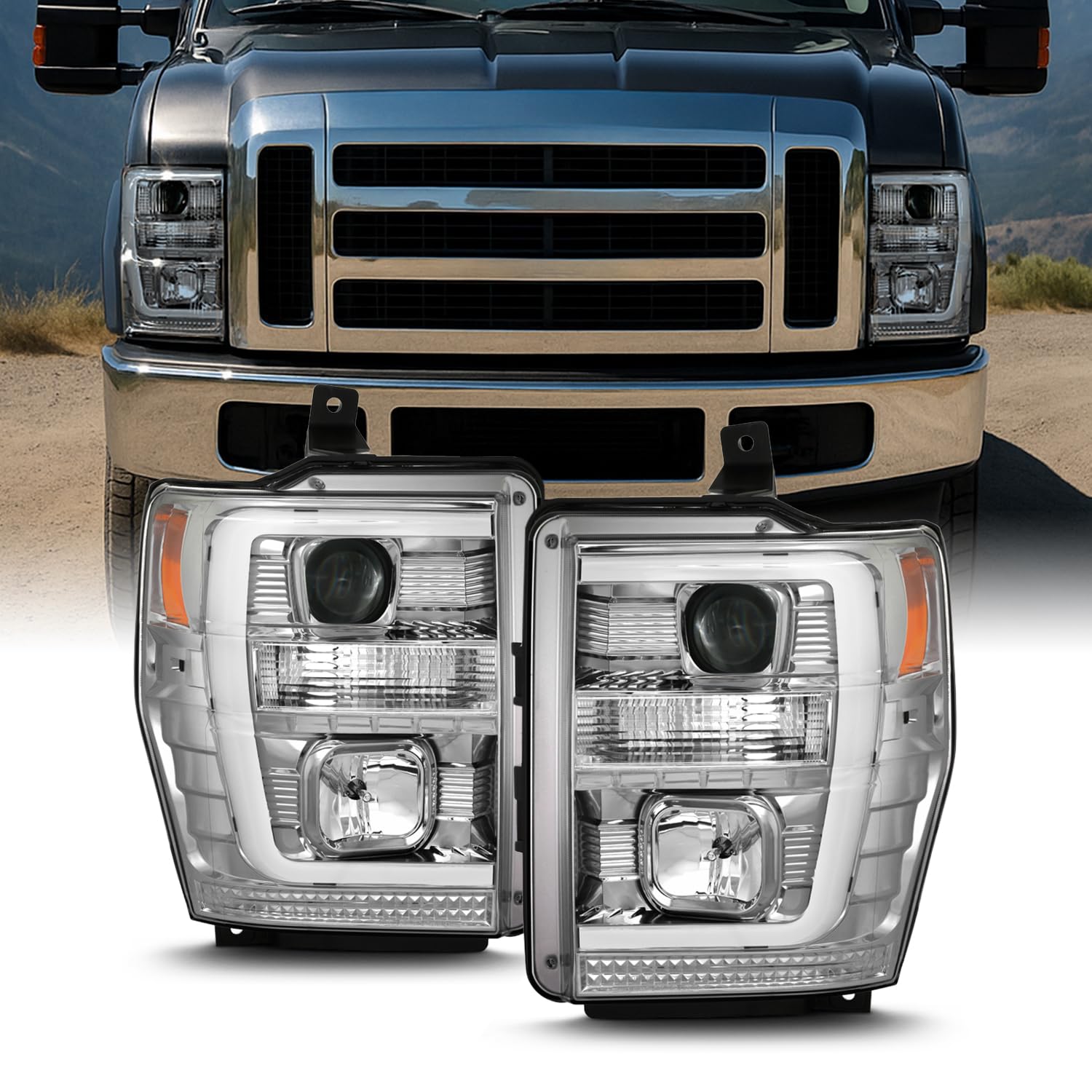 AKKON LED Tube Projector Headlights