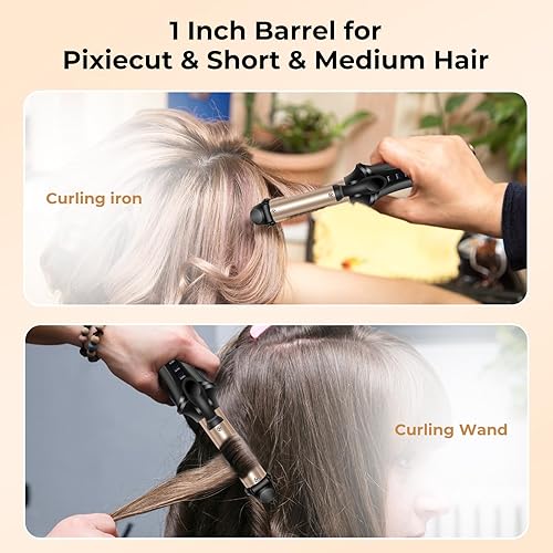 Miniatura 5 de Rizador inalámbrico recargable, rizador de pelo inalámbrico portátil de 4000 mAh, mini rizador de 3 ajustes de temperatura, rizador de viaje a