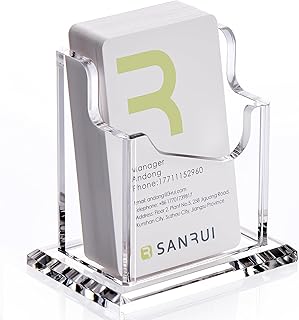 SANRUI Acrylic Business Card Holder for Desk,Vertical Business Card Display Clear Business Card Organizer