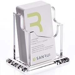 SANRUI Acrylic Business Card Holder for Desk Vertical Business Card Display Clear Business Card Organizer