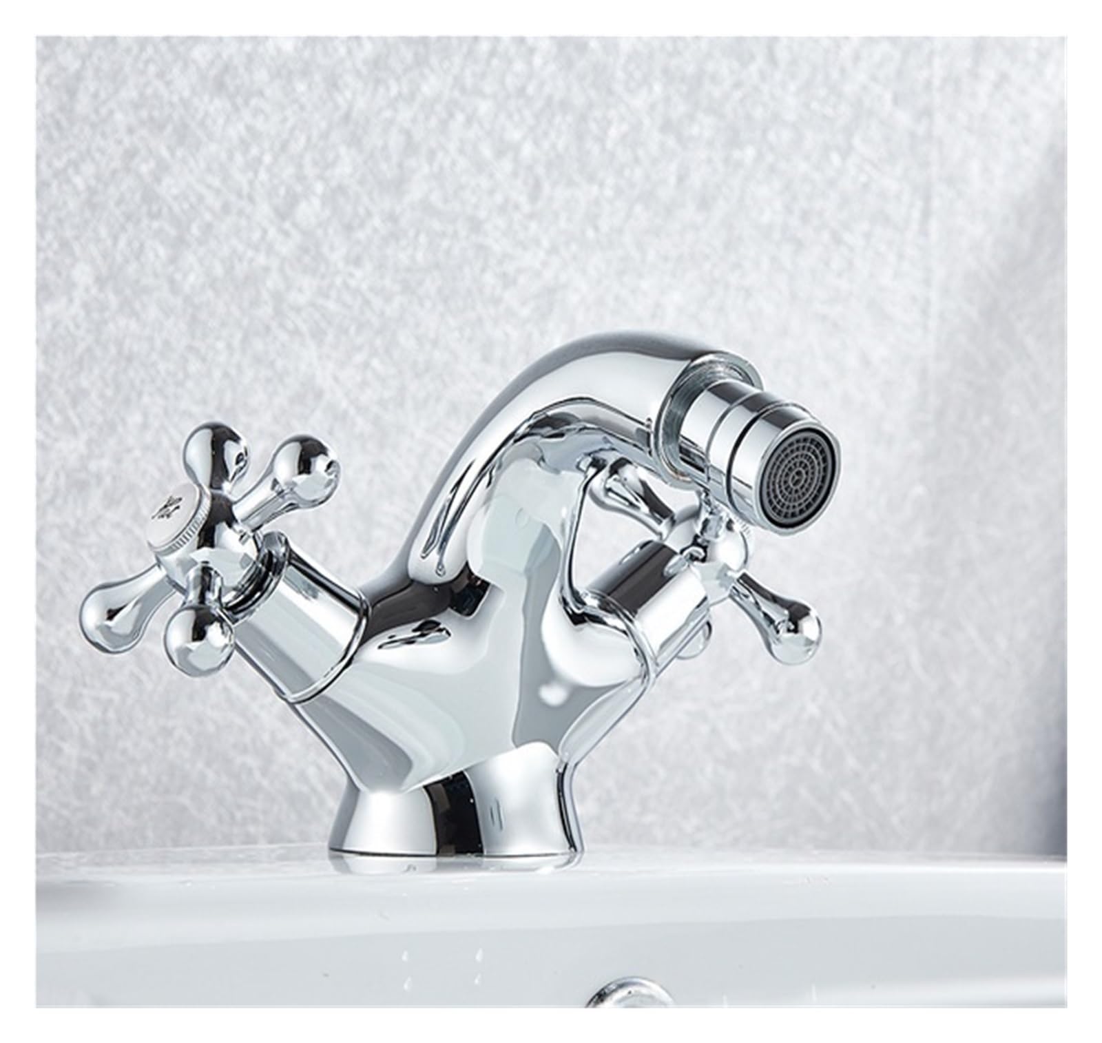 Grifo de bidet caño giratorio latón antiguo mezclador lavabo baño caliente fría
