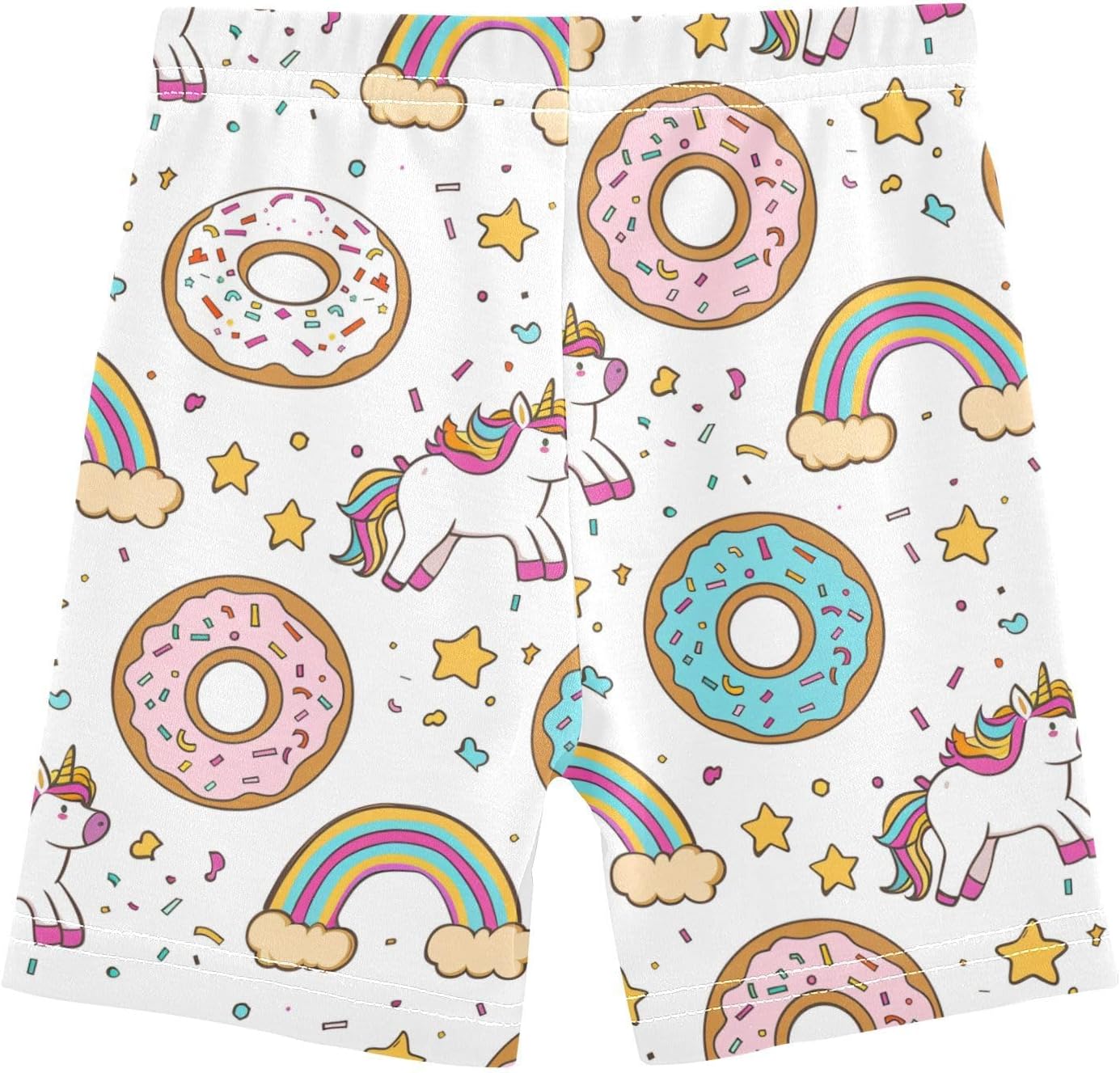 Cute Donuts Unicorns Girls Bike Shorts Toddler Soft Cotton Cartwheel Under Dress Dance Shorts