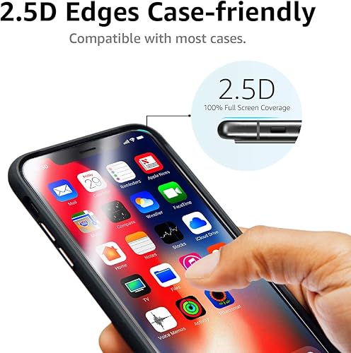 Miniatura 6 de Tienda Basics - Protector de pantalla de cristal templado de cobertura completa para iPhone X  XS y iPhone 11 Pro de 58 pulgadas 543 x 256 pulgadas