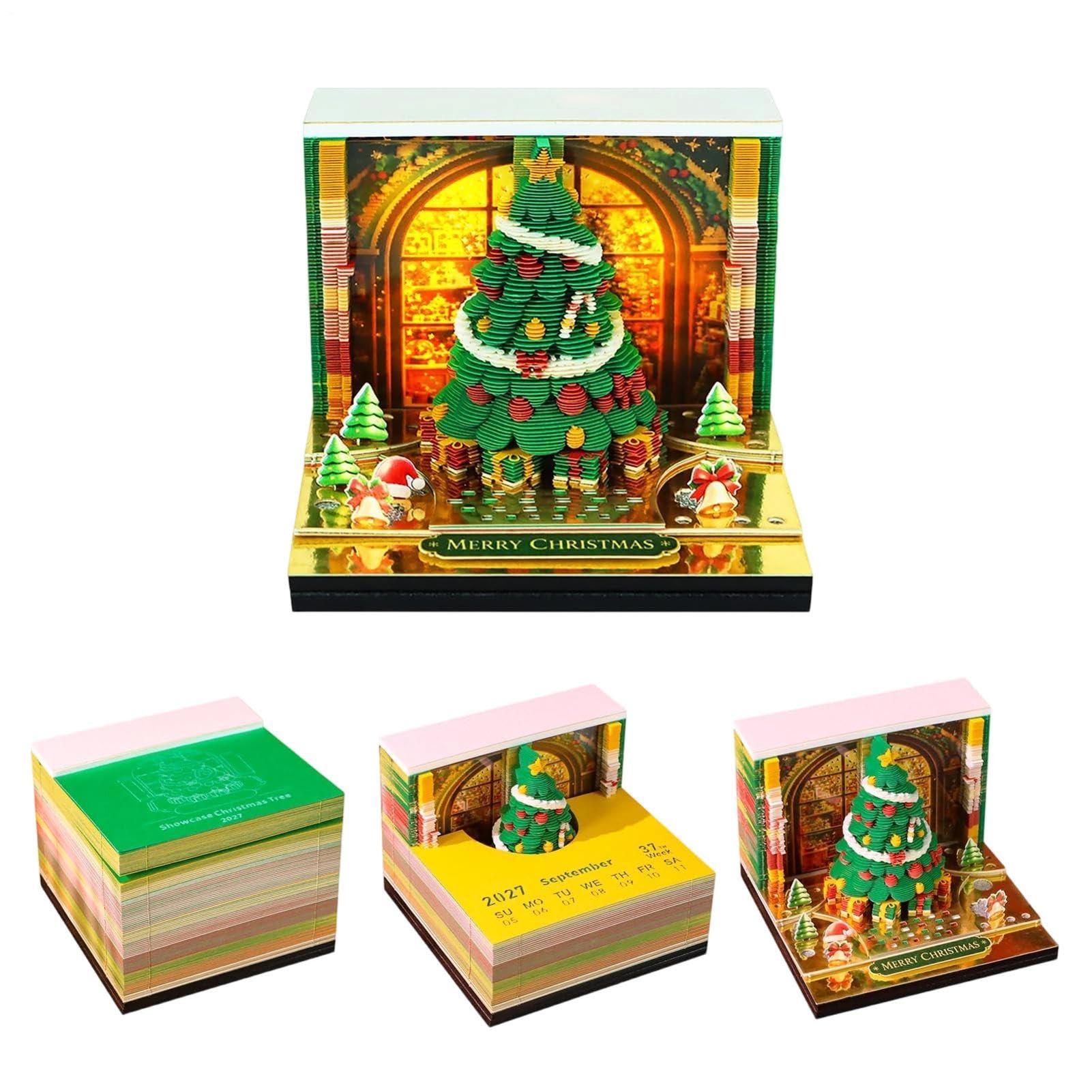 Calendario 3D árbol de Navidad estético que se puede quitar