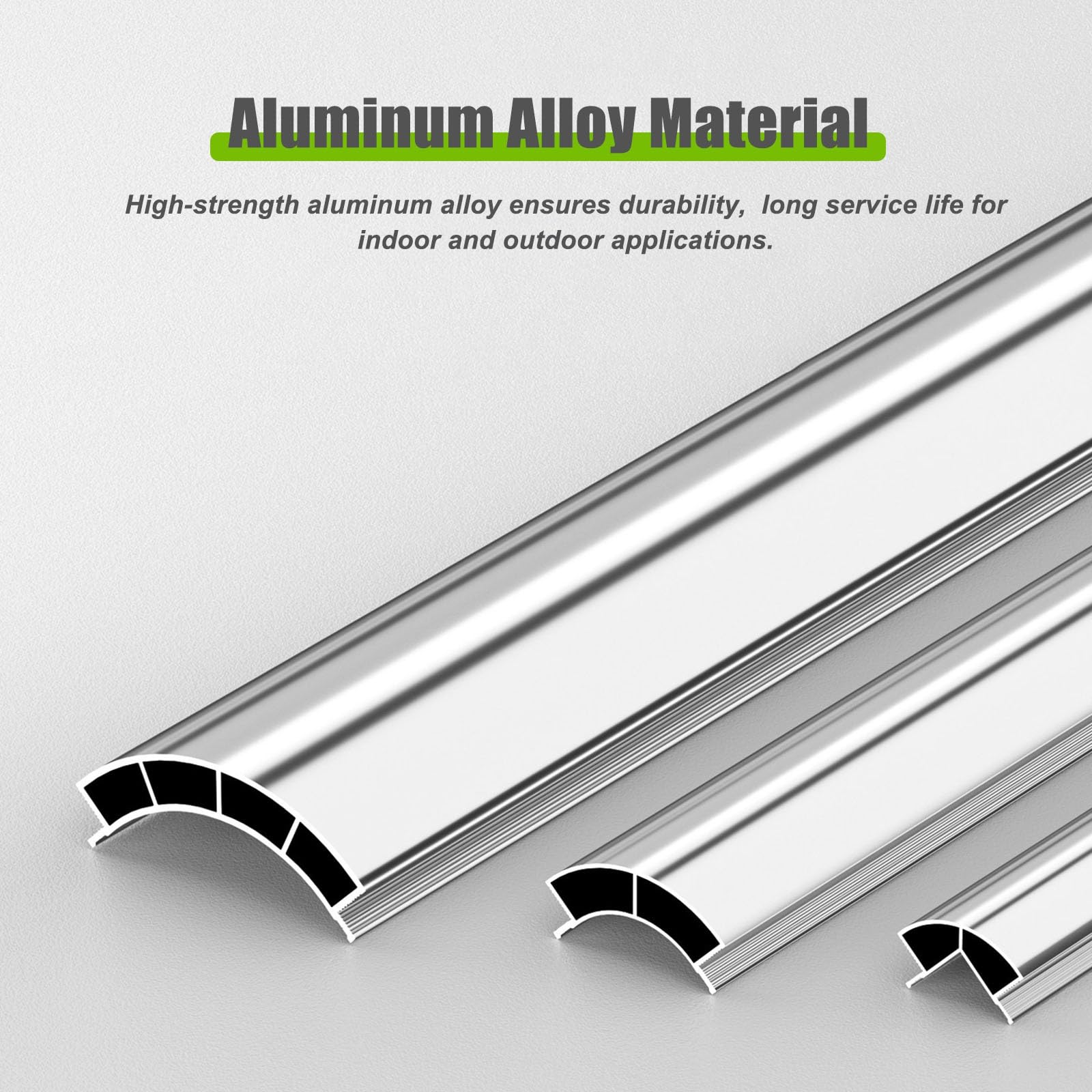 Profilo angolare curvo in lega di alluminio, Struttura di modanatura con bordo arrotondato per la decorazione di pareti, soffitti e piastrelle(R 70mm(2-3/4"),L 78.7in/200cm)