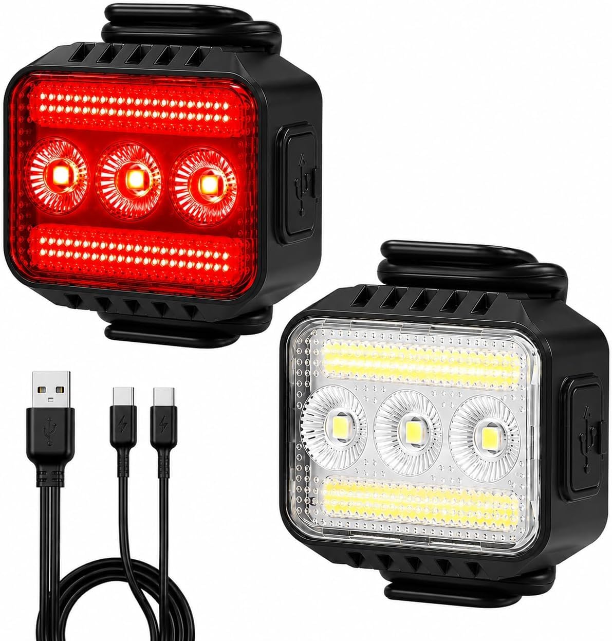 Rechargeable Bike Lights Front and Back, Bicycle Lights Front and Rear