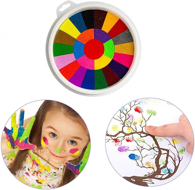 Finger Drawing Toys, Funny Finger Painting Kit for Kids with Painting Book, Safe Baby Paint for Hands and Feet of 25 Colour Kids Eco Natural Finger Art Painting Kits for Drawing Gift