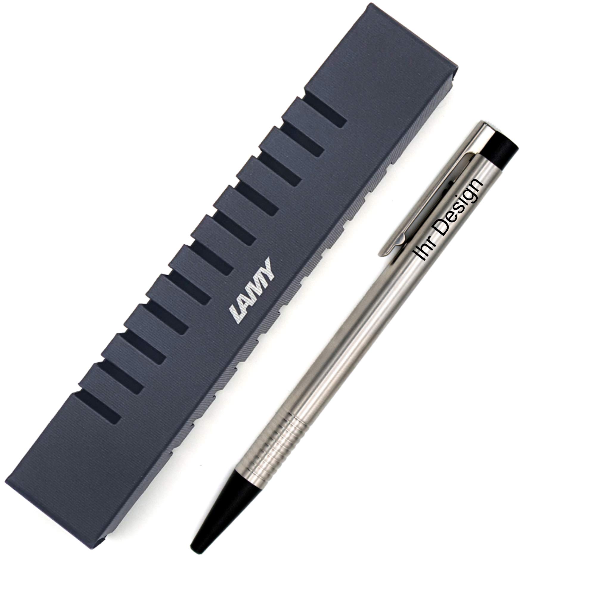 Lamy Kugelschreiber logo matt Modell 205, Schwarz - inkl. Gravur (Lasergravur), Geschenkverpackung und Mine M16 M Mittel Schwarz