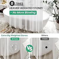 Vista 2 de AmazerBath - Cortina extralarga de plástico de acetato de vinilo polietileno (PEVA) para ducha, 72 x 84 pulgadas, transparente, de alta resistencia