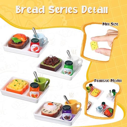 Miniatura 4 de Juego de 50 piezas de accesorios de comida rápida en miniatura para casa de muñecas, mezcla de resina, bebida, mini hamburguesa, papas fritas, jugo,