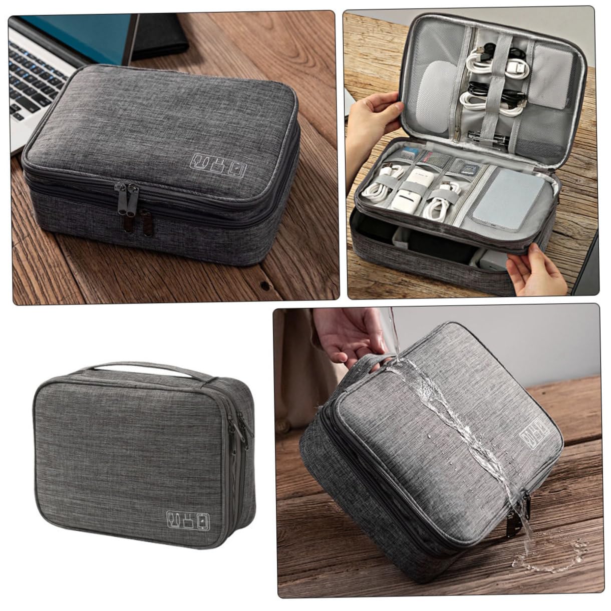 OSALADI 3piezas Bolsa De Almacenamiento De Cables Portátil Organizador De Cargadores y Accesorios Electrónicos para Gran Capacidad y Diseño Práctico para y Cables USB