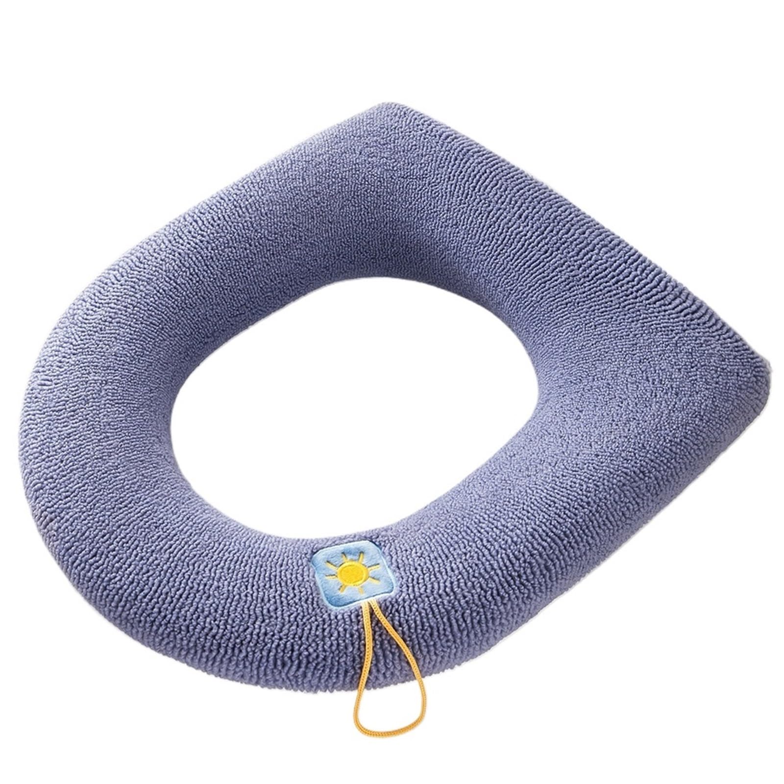PADGCNOR Soft Toilet Seat Cushion Toilet Seat Cover Mat Bathroom Pad Cushion With Handle Thicker Soft Washable Closestool Warmer Accessories(Purple)