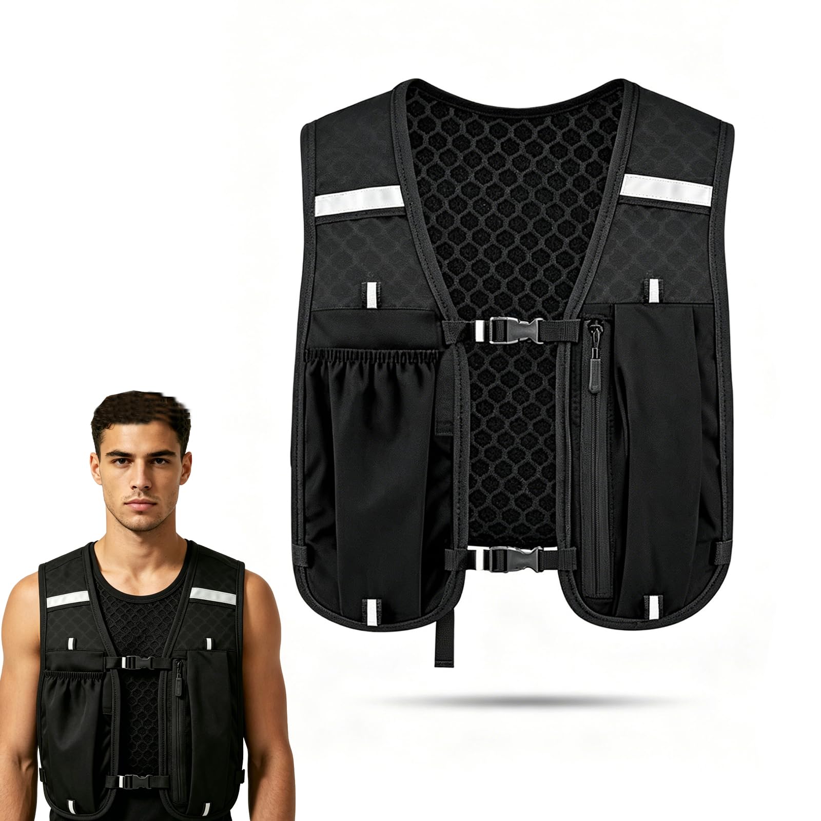 Hydration Bag Running Vest, Lightweight Hydration Pack for Serious Runners, Adjustable Running Vest with Reflective Safety, Multi-Pocket Storage for Outdoor Sports and High-Intensity Workouts-image-25