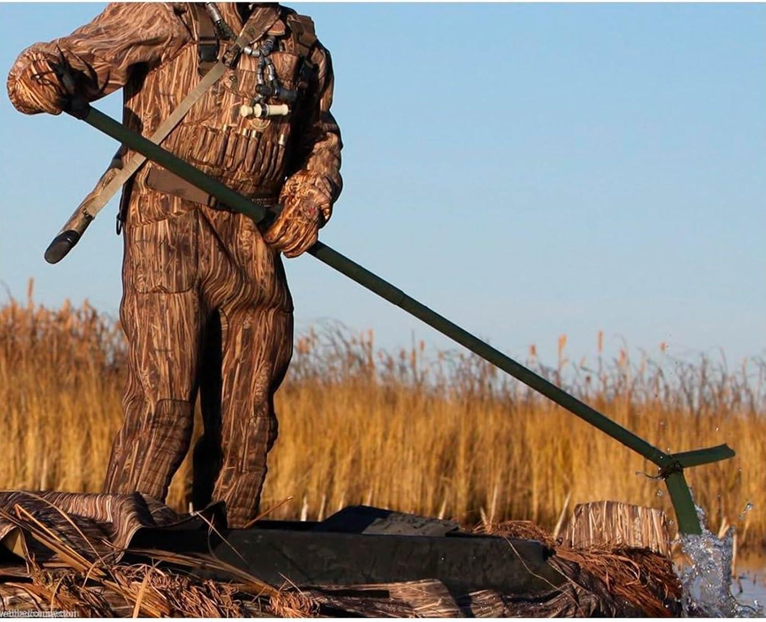 Avery Marsh Foot Attachment | Push Pole Add-On for Waterfowl Hunting, Fishing, Marsh Swamp Shallow Water Navigation | Rustproof Boat Pole Extension w/Spring-Loaded, Self-Cleaning Plates