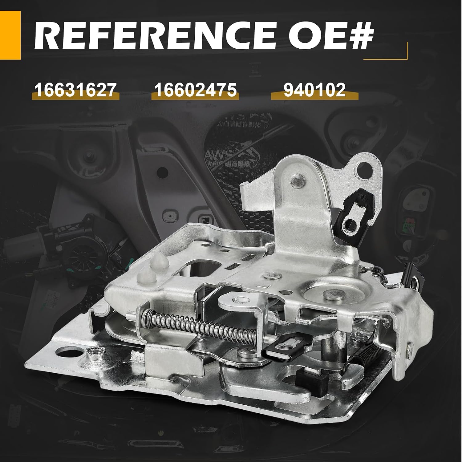 940-102 Front Left Driver Side Door Lock Latch Assembly for Chevy GMC C1500 C2500 C3500 K1500 K2500 K3500 S10 Safari Yukon Truck Pickup Suburban Kodiak Blazer Escalade Replaces# 16631627, 16602475