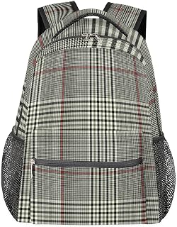 Mochilas escolares com estampa quadriculada para meninas, estudantes, resistente à água, estampa de treliça para viagem, escola, para mulheres/homens, faculdade, Multi, Medium