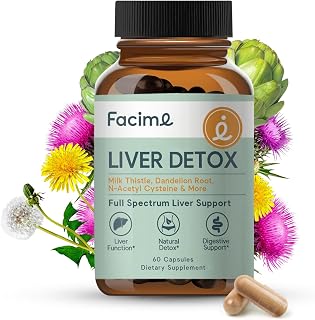 Liver Cleanse Detox & Repair, with Milk Thistle, Dandelion Root, Artichoke, NAC, Alpha lipoic Acid & Selenium, Promotes Optimal Liver Function - Non-GMO, Made in USA, 60 Vegan Capsules
