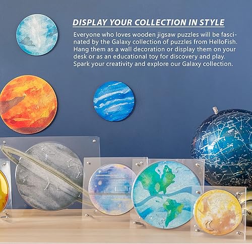 Miniatura 6 de Rompecabezas de madera para adultos, rompecabezas únicos de madera cortada con láser, rompecabezas de galaxia de Urano, ideal como regalo y juegos