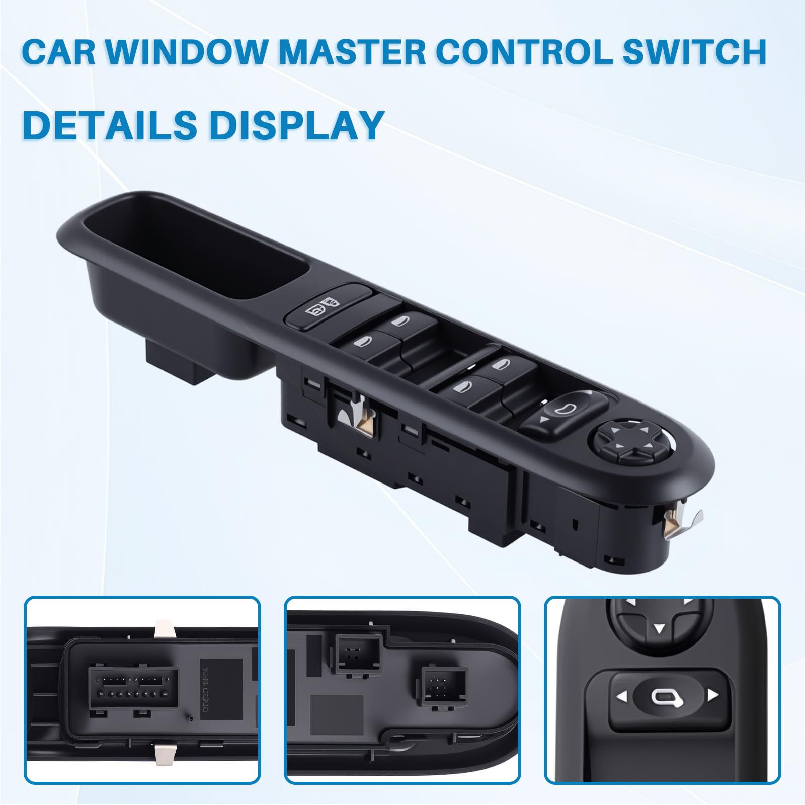 Bouton de commande de lève-vitre électrique pour voiture avant gauche compatible avec les modèles 3008 5008 Break 2009-2015 remplace les références 6490X5 6490.X5 96650621ZD 96650620ZD manuel