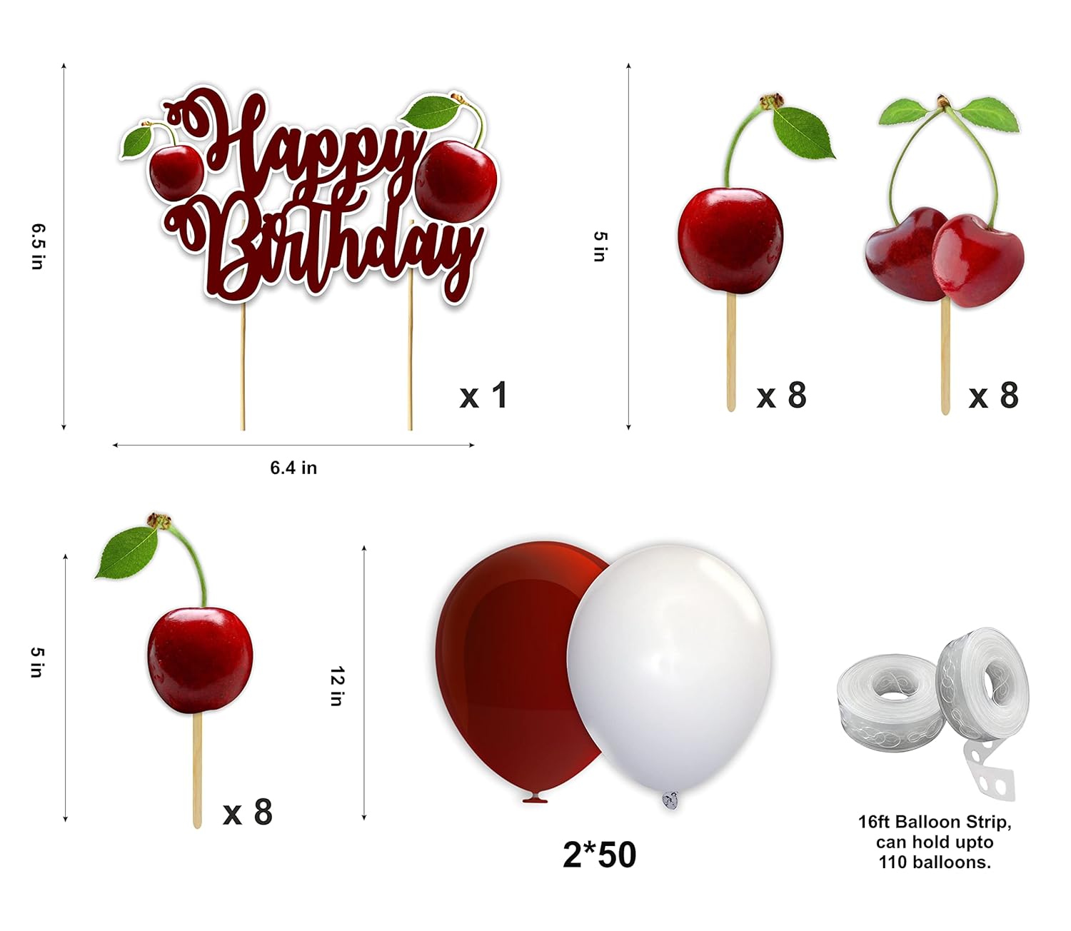 Seyal® Cherry Theme Birthday Party Supplies - Image 4